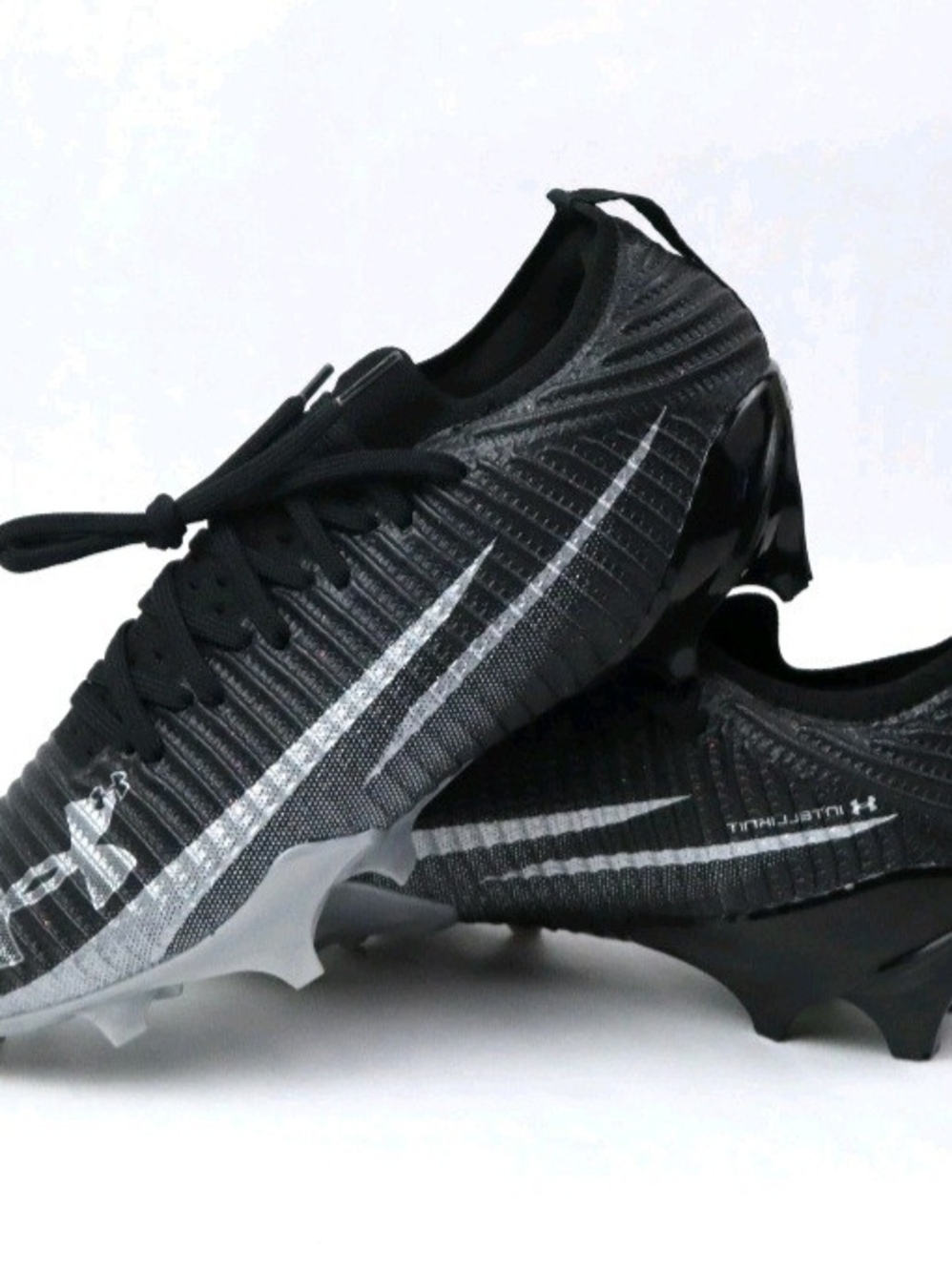 Under Armour Blur Pro Football Cleats Black Gray Silver 3028220-003 Mens Size 13